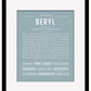 Beryl (male) | Name Art Print