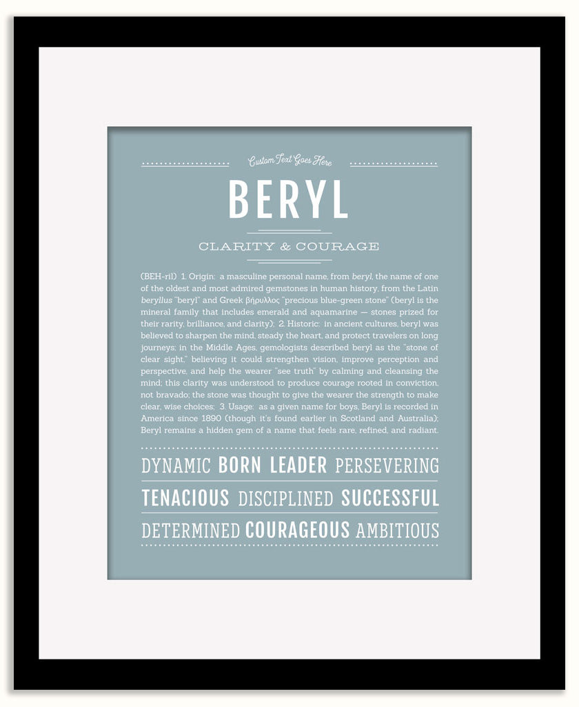 Beryl (male) | Name Art Print