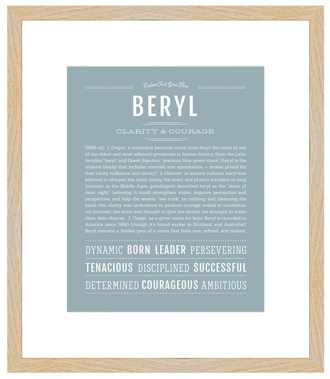 Beryl (male) | Name Art Print