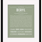 Beryl (male) | Name Art Print