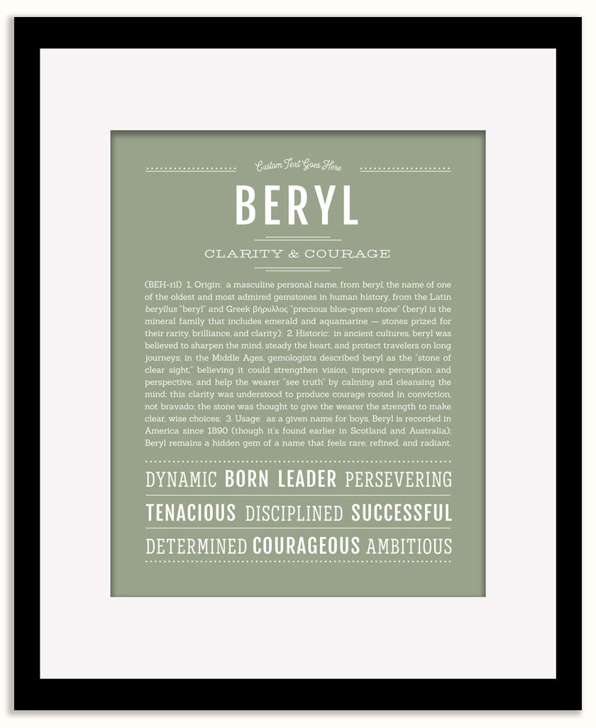 Beryl (male) | Name Art Print