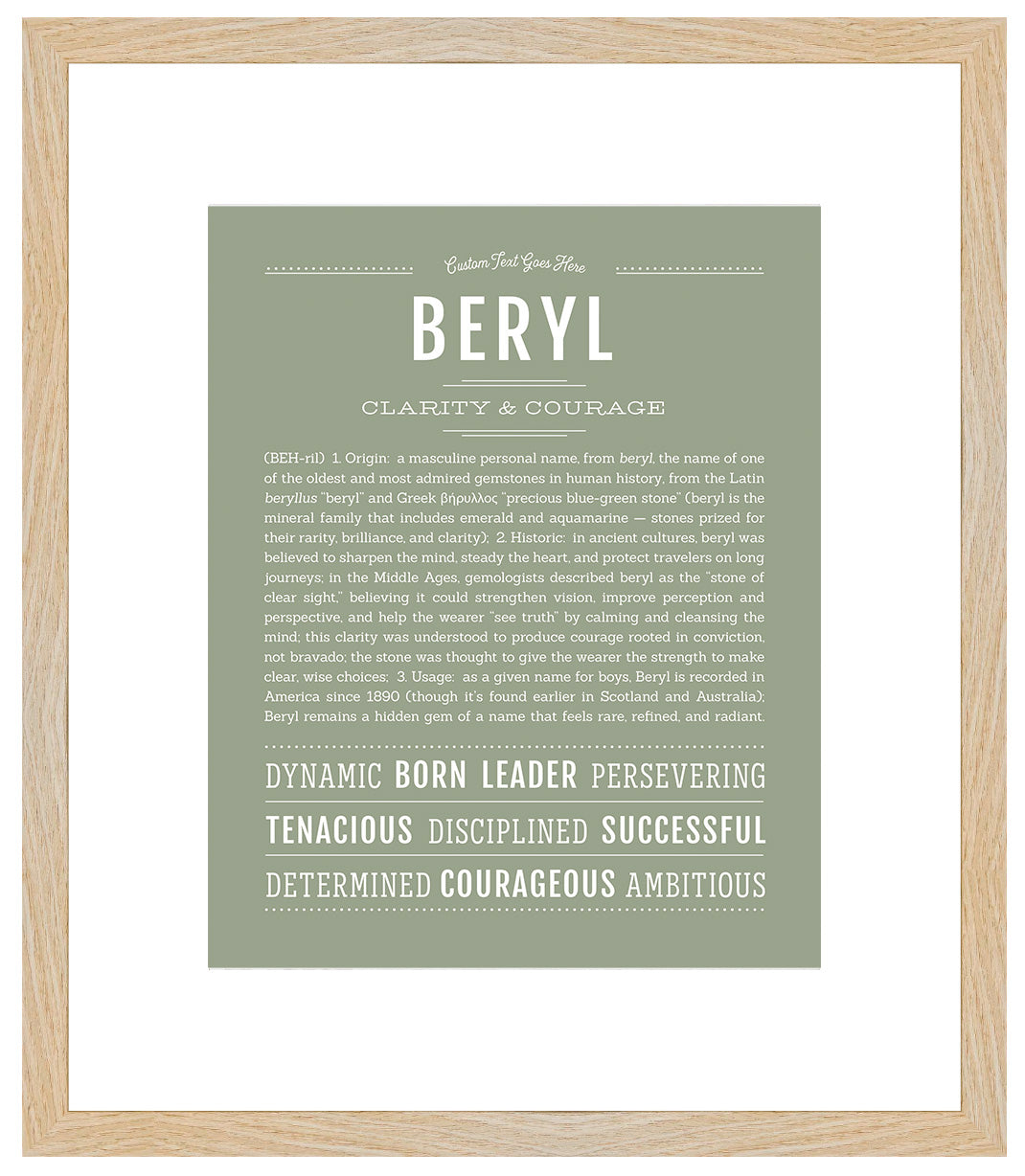 Beryl (male) | Name Art Print