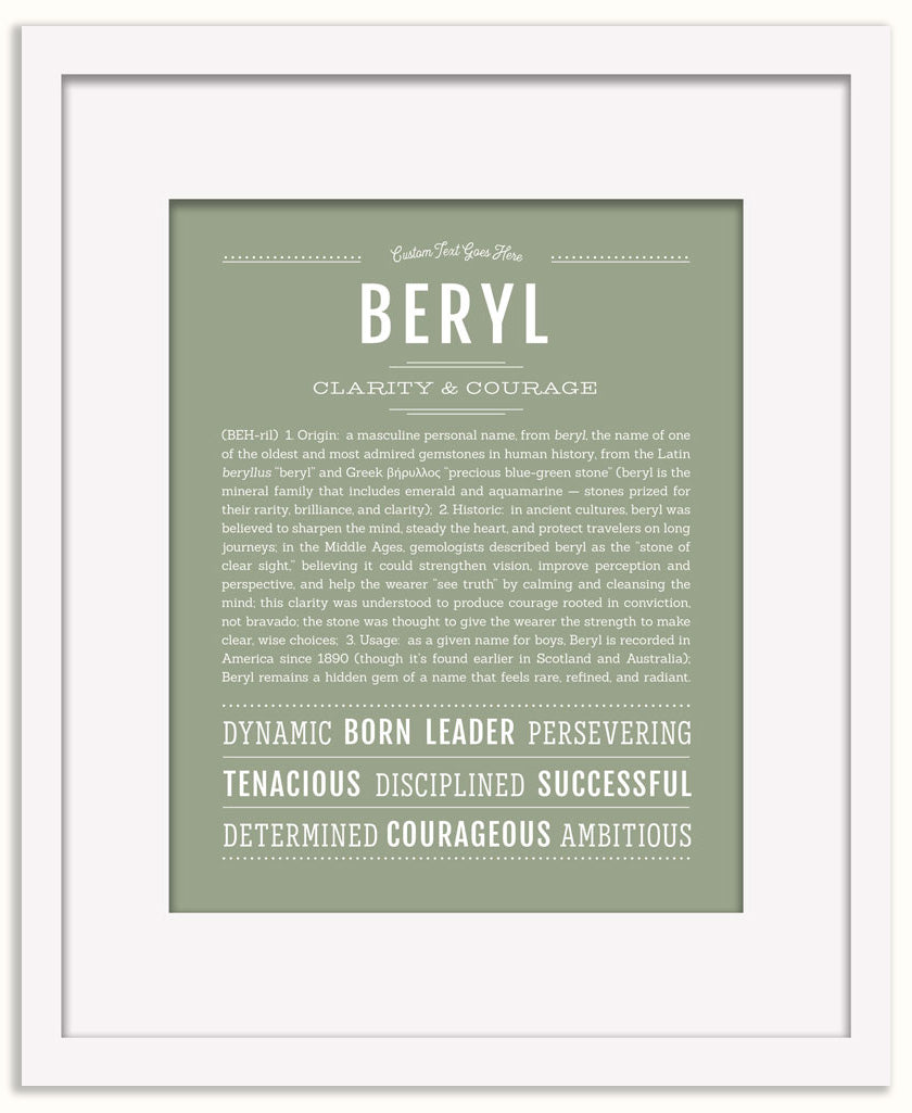 Beryl (male) | Name Art Print