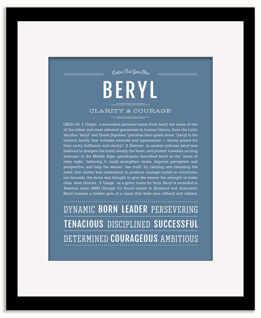 Beryl (male) | Name Art Print