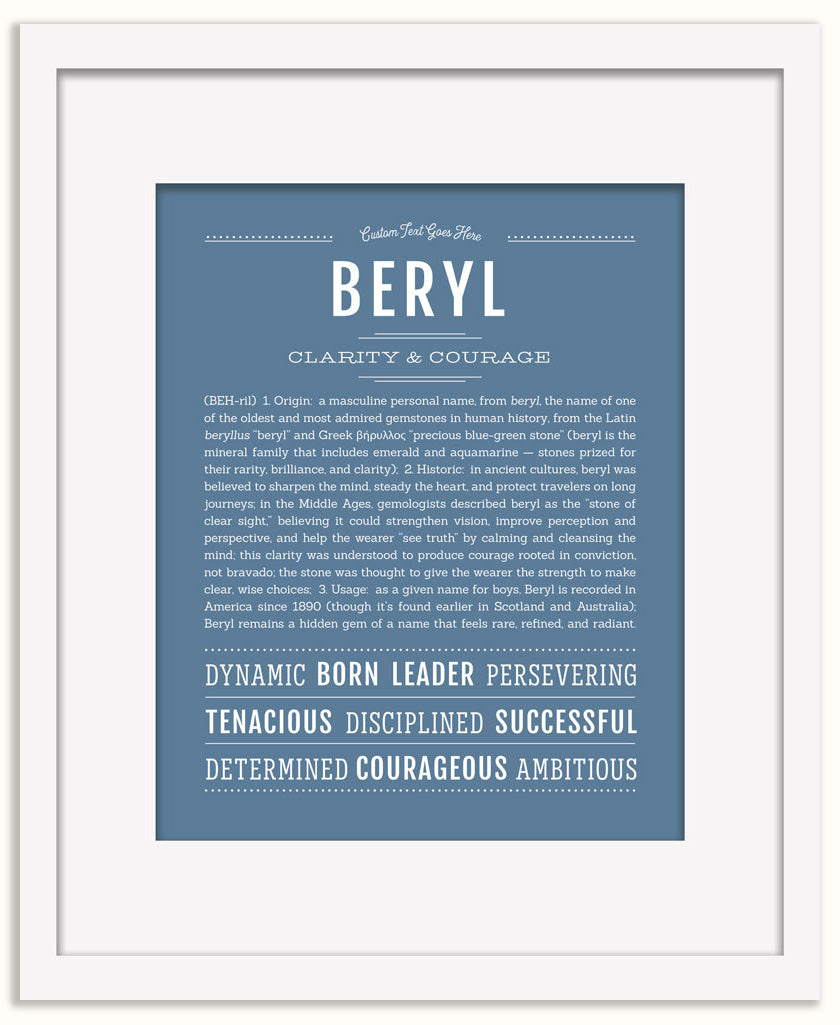 Beryl (male) | Name Art Print