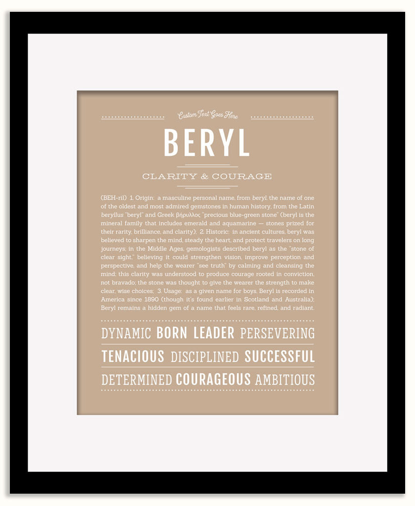 Beryl (male) | Name Art Print