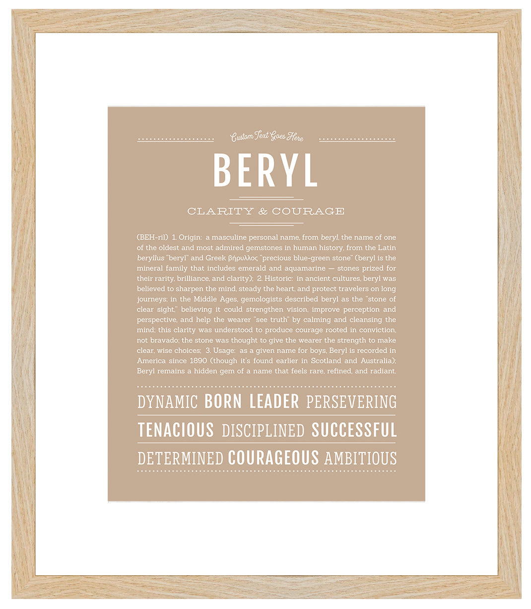 Beryl (male) | Name Art Print