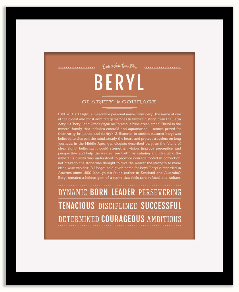 Beryl (male) | Name Art Print