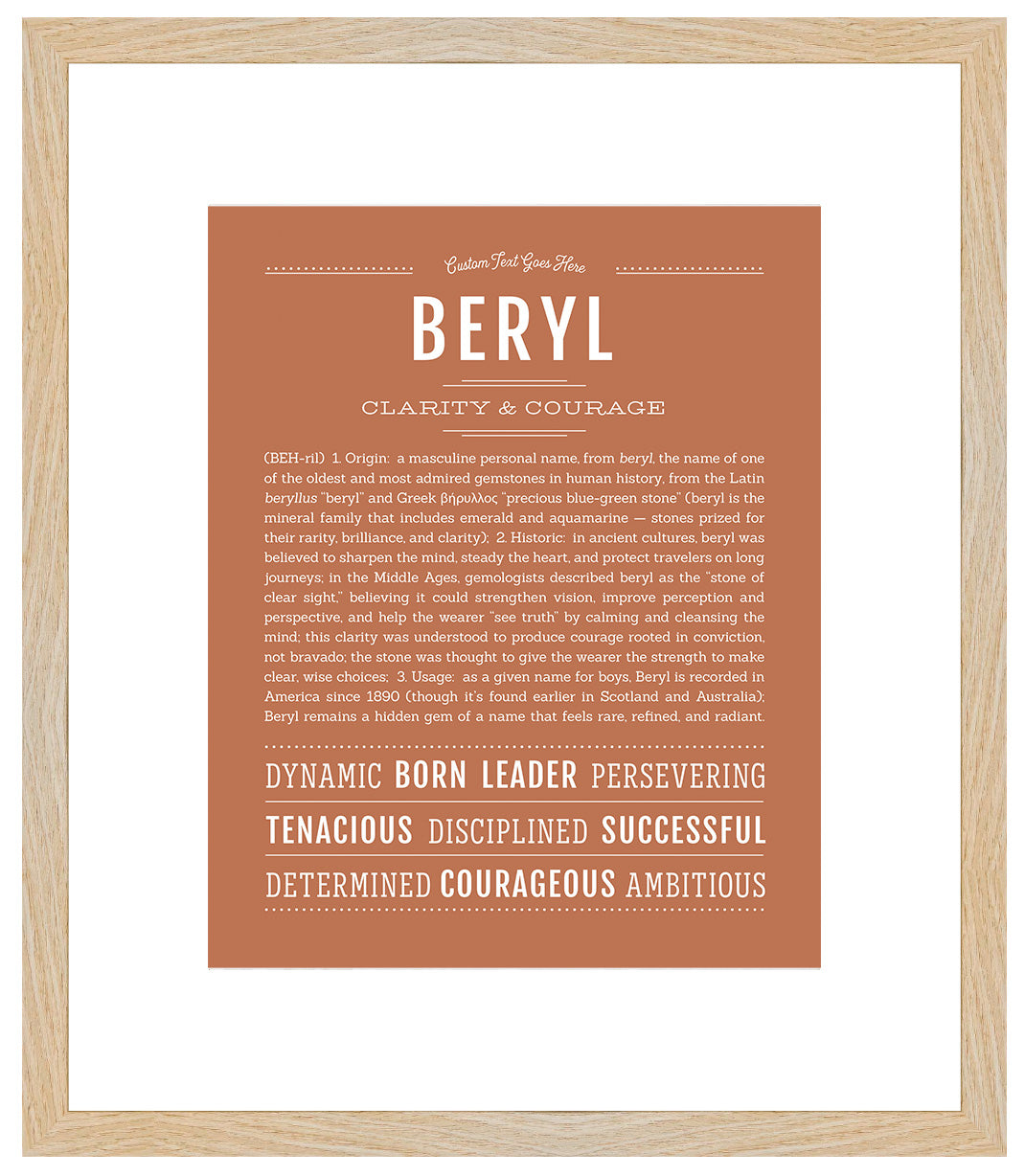 Beryl (male) | Name Art Print
