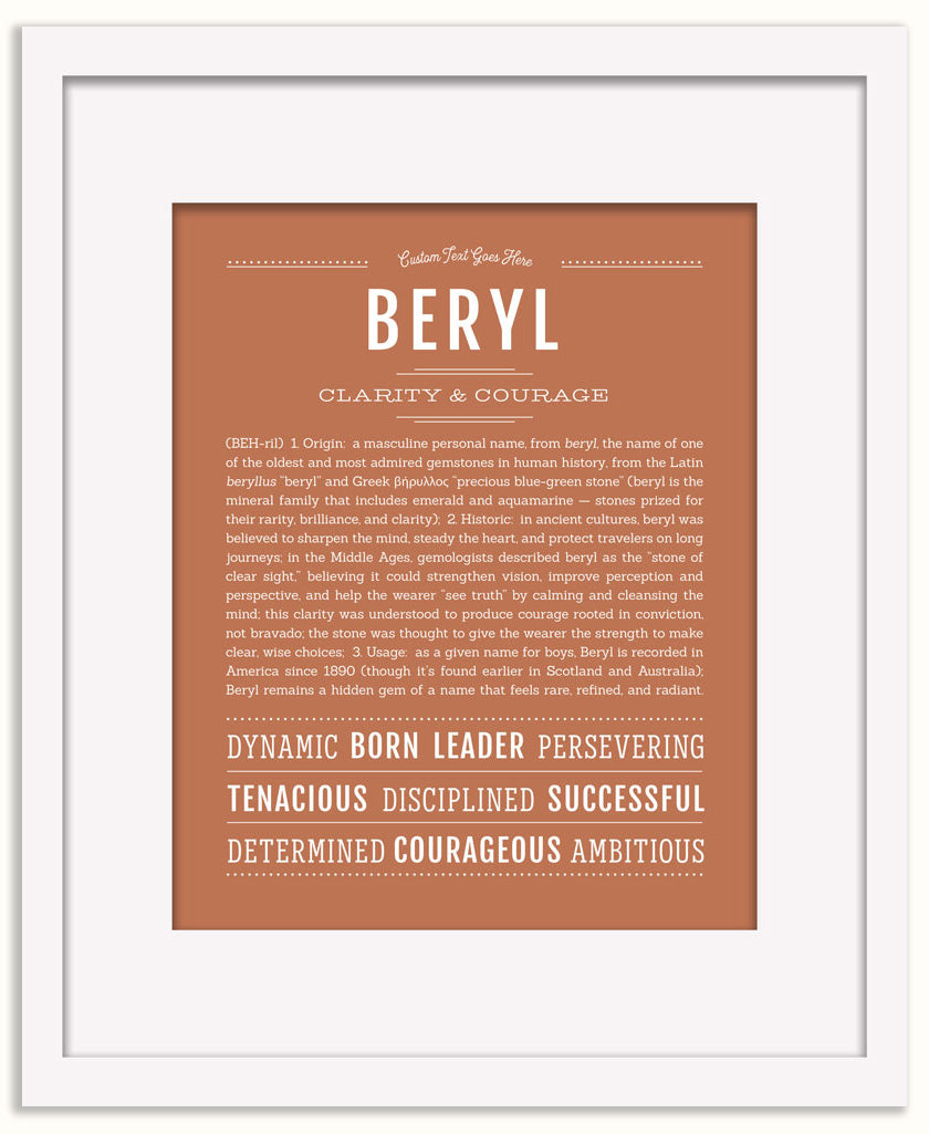 Beryl (male) | Name Art Print