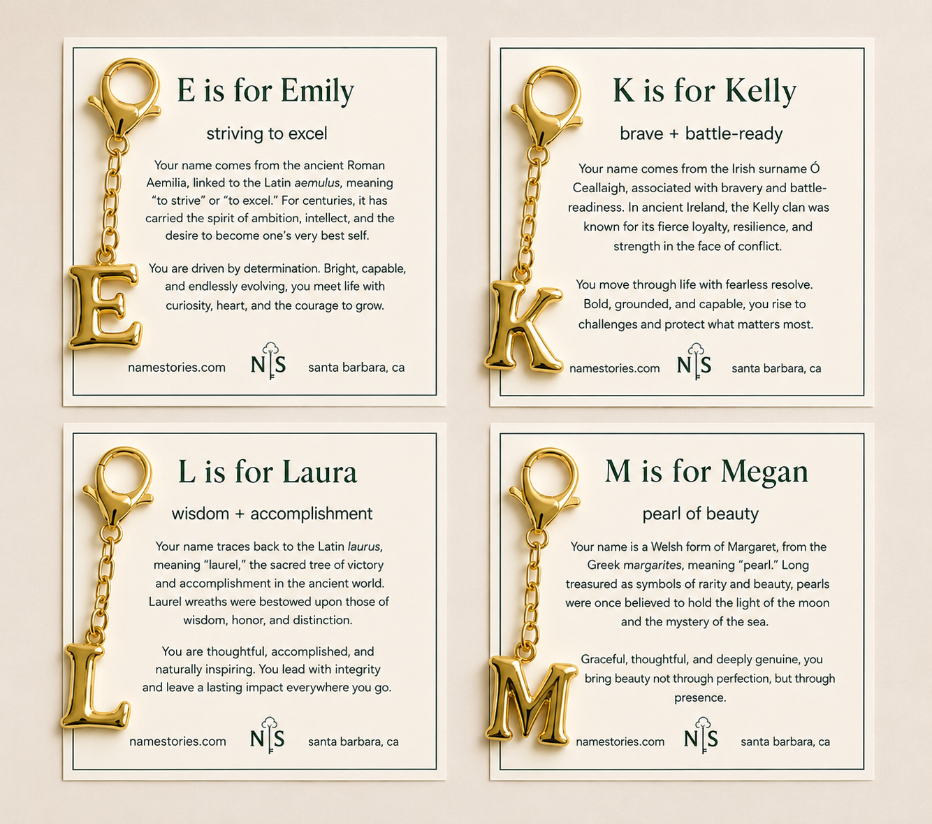 Name Stories Bag Charms