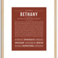 Bethany | Name Art Print