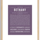 Bethany | Name Art Print