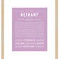 Bethany | Name Art Print