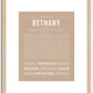 Bethany | Name Art Print