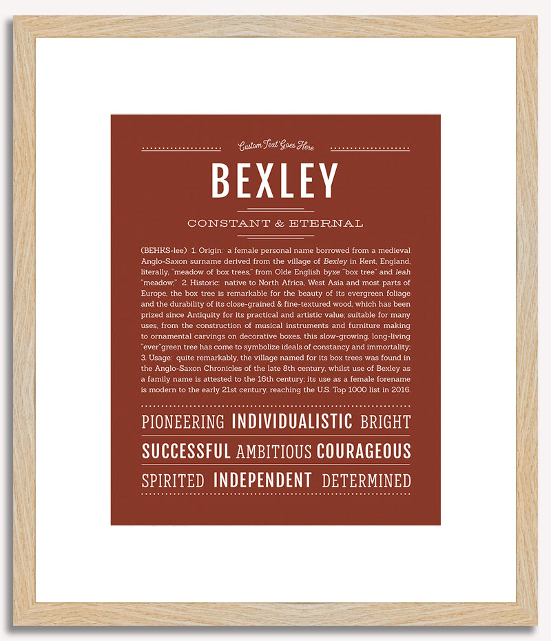 Bexley (female) | Name Art Print