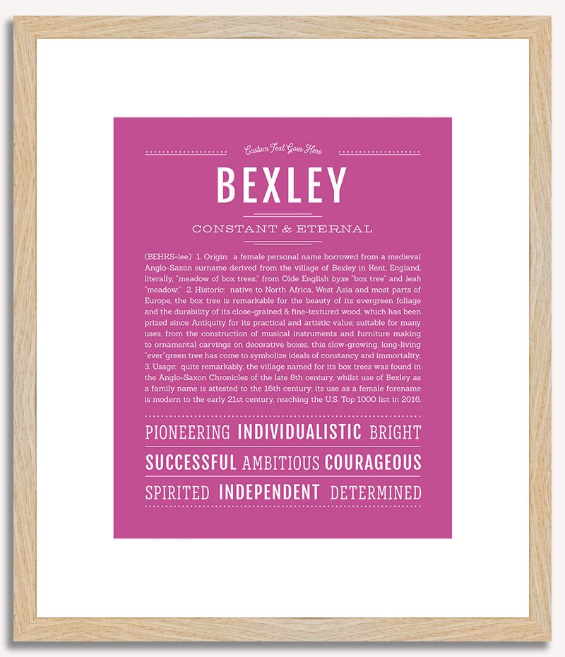 Bexley (female) | Name Art Print