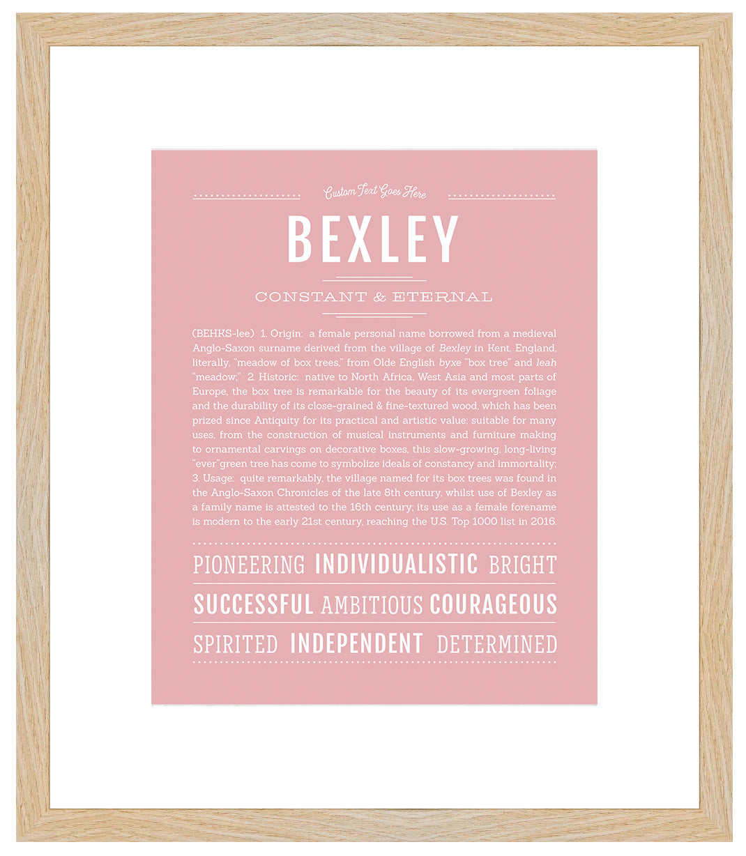 Bexley (female) | Name Art Print