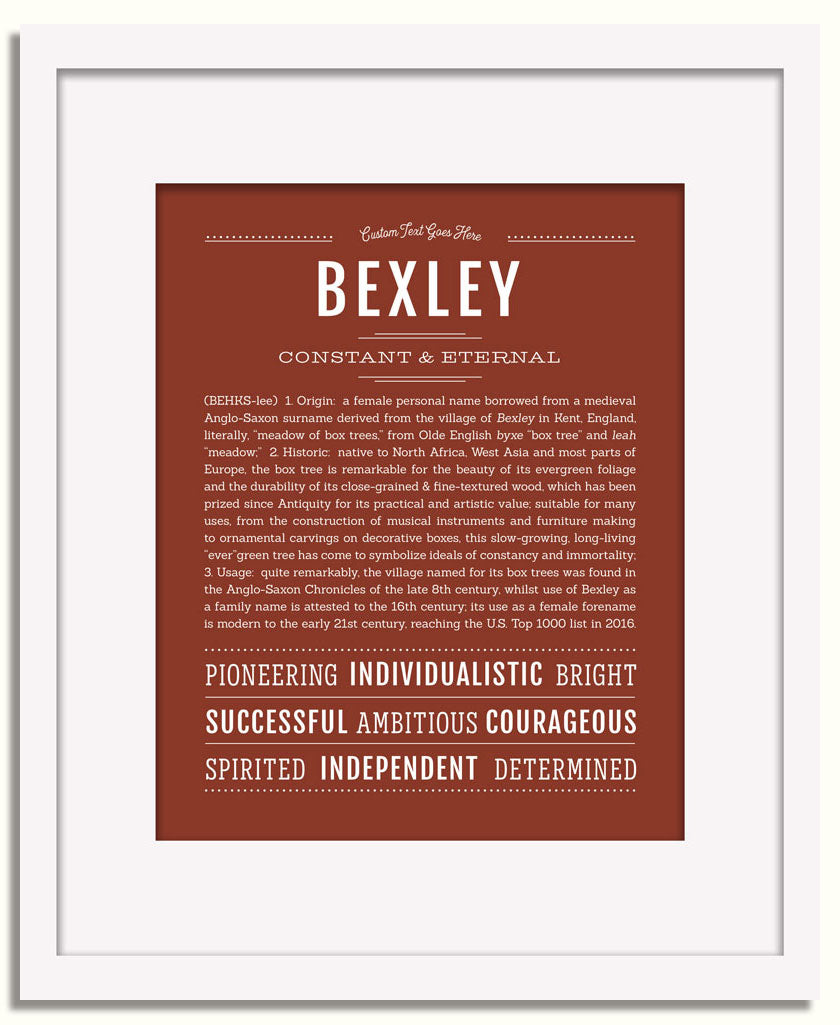 Bexley (female) | Name Art Print – Name Stories