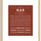 Blair (male) | Name Art Print