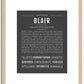 Blair (male) | Name Art Print