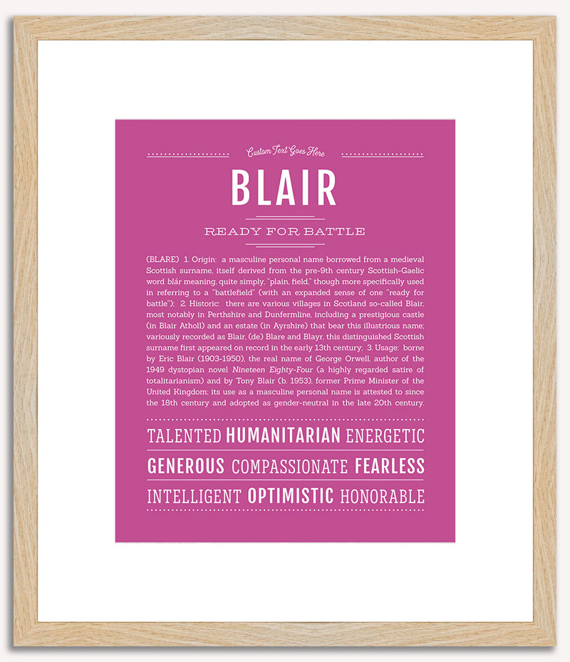 Blair (male) | Name Art Print