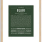 Blair (male) | Name Art Print