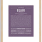 Blair (male) | Name Art Print