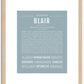 Blair (male) | Name Art Print