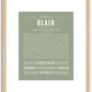 Blair (male) | Name Art Print