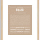 Blair (male) | Name Art Print