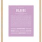 Blaire | Name Art Print