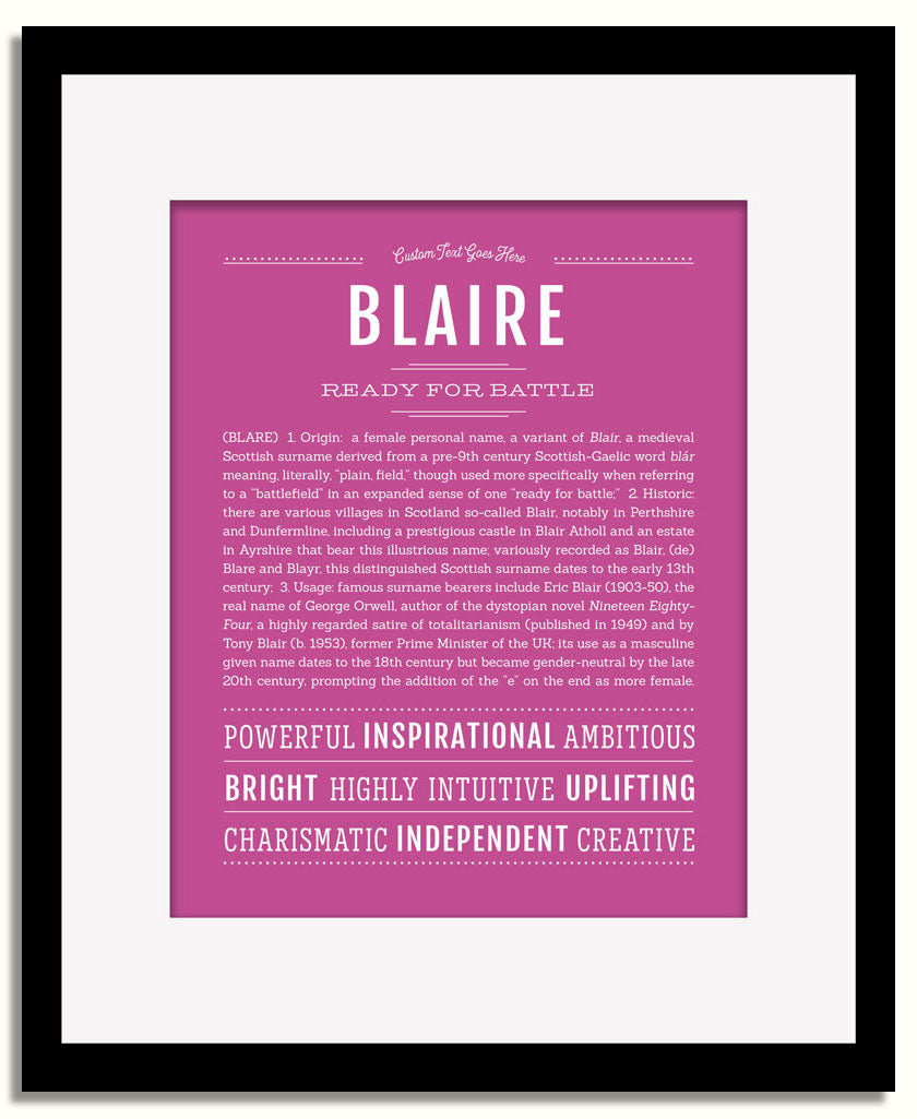 Frame Options | Dark Pink | Black Frame, Matted