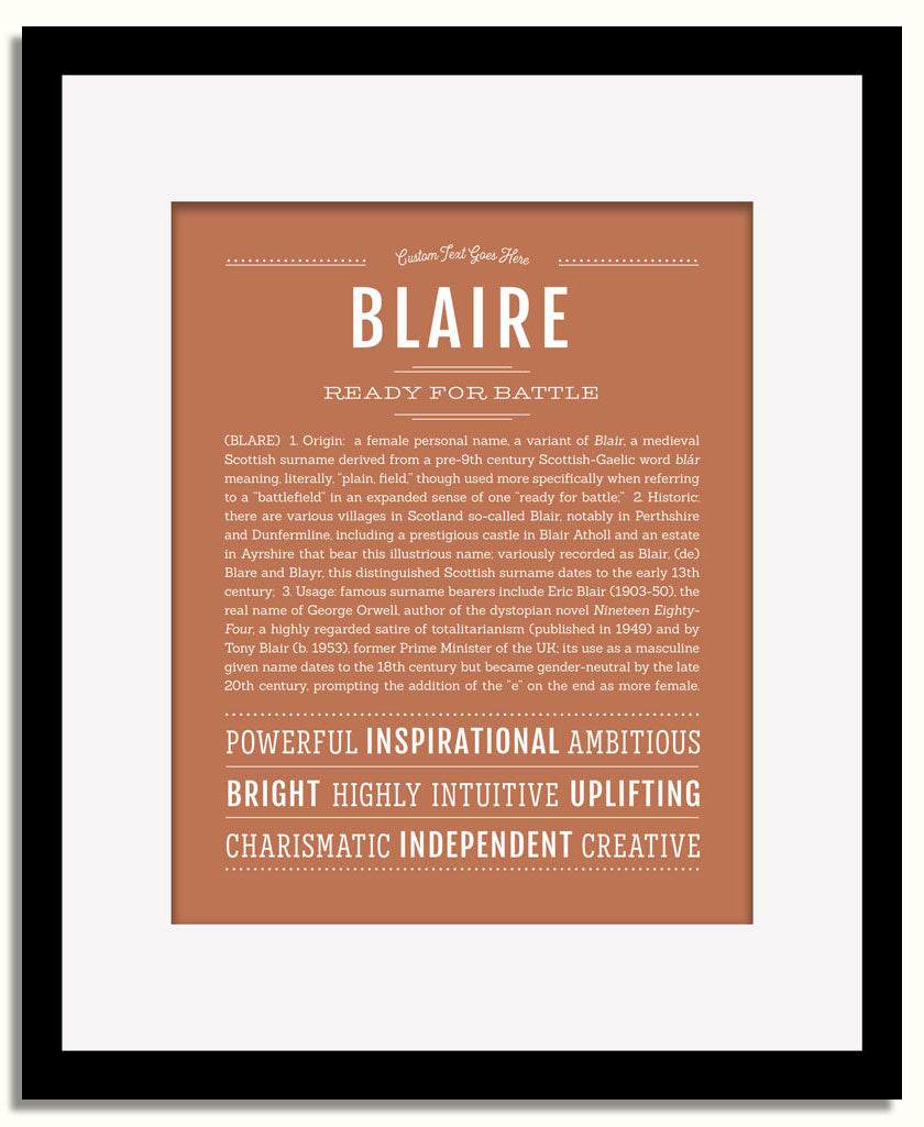 Frame Options | Terra Cotta | Black Frame, Matted