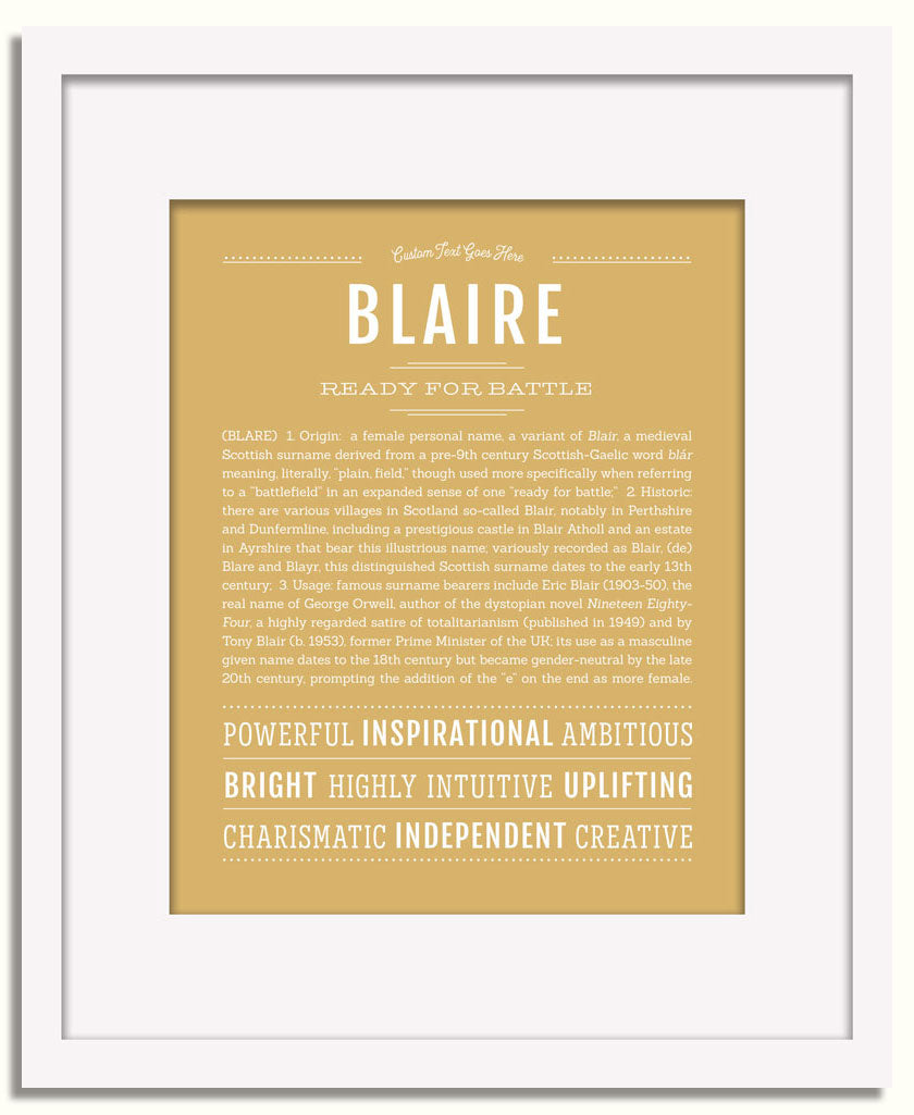 Frame Options | Matte Gold | White Frame, Matted