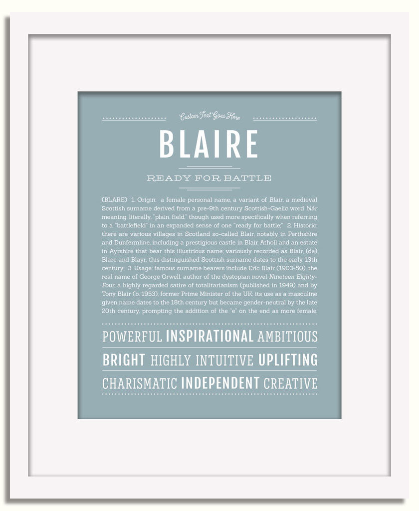 Frame Options | Powder Blue | White Frame, Matted