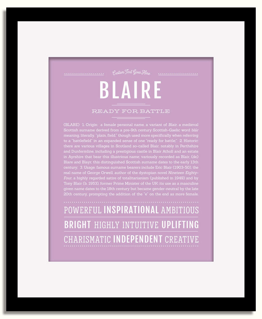 Frame Options | Lilac | Black Frame, Matted