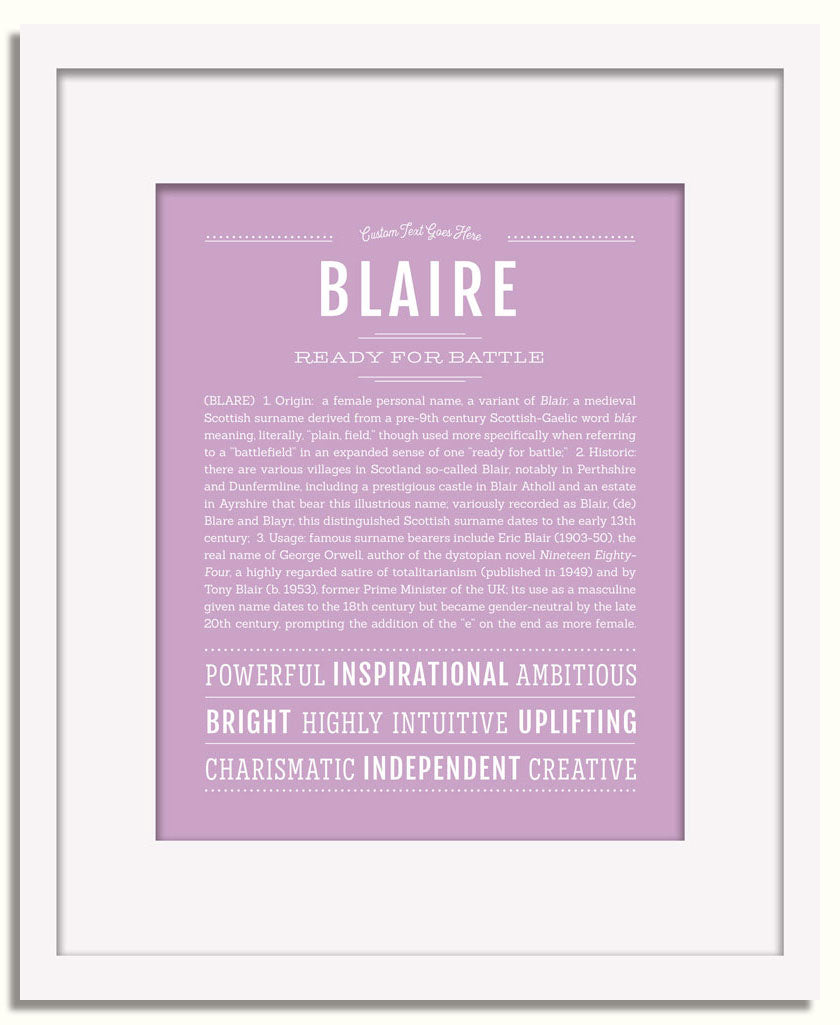 Frame Options | Lilac | White Frame, Matted