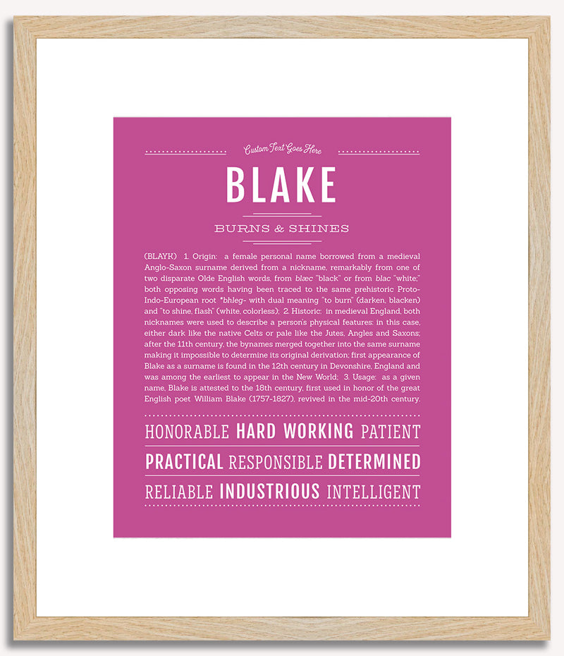 Blake (female) | Name Art Print