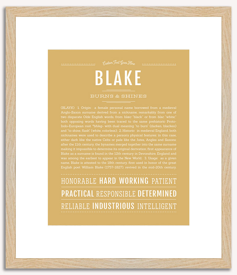 Blake (male) | Name Art Print