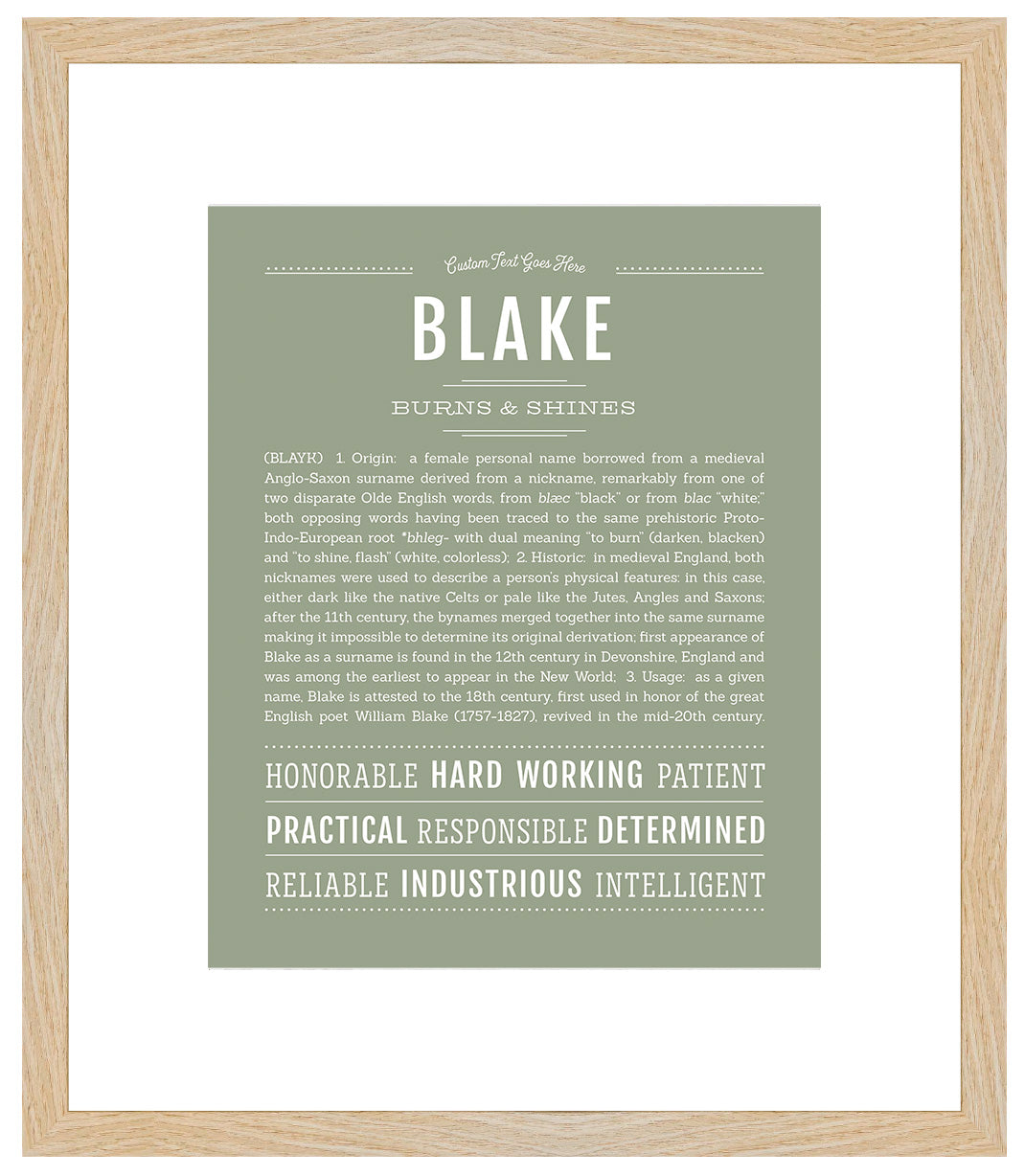 Blake (female) | Name Art Print