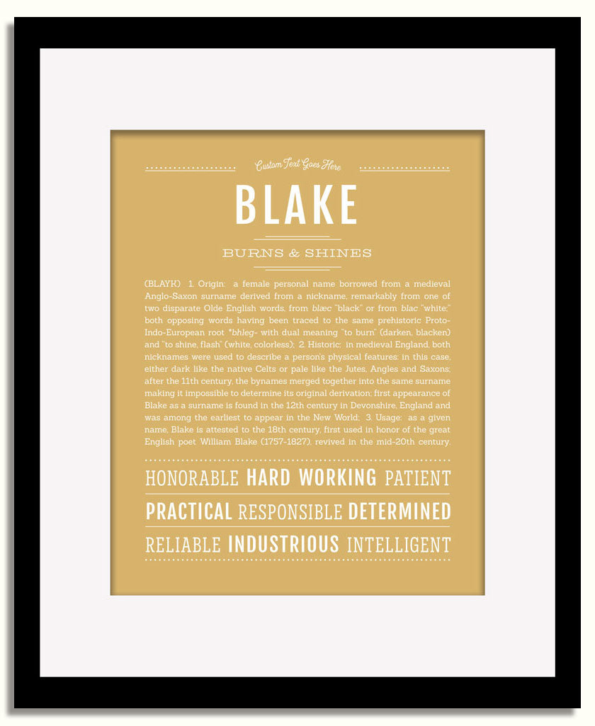 Frame Options | Matte Gold | Black Frame, Matted