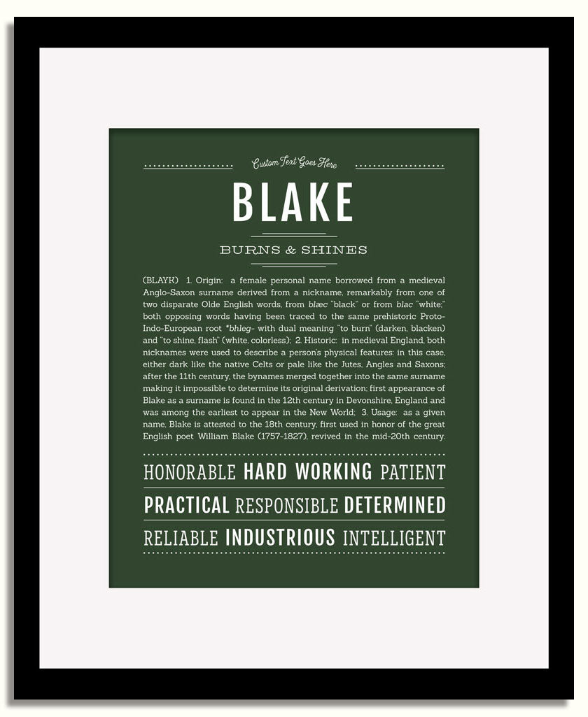 Frame Options | Deep Forest | Black Frame, Matted