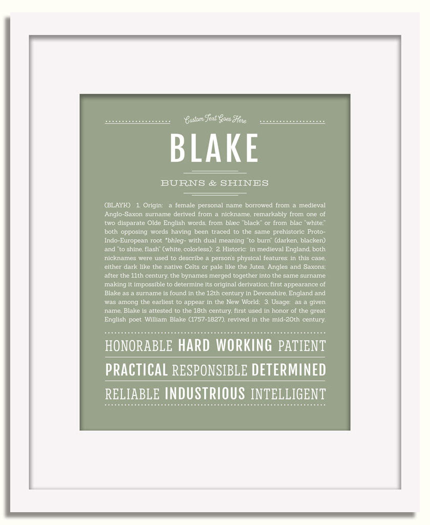 Frame Options | Sage | White Frame, Matted