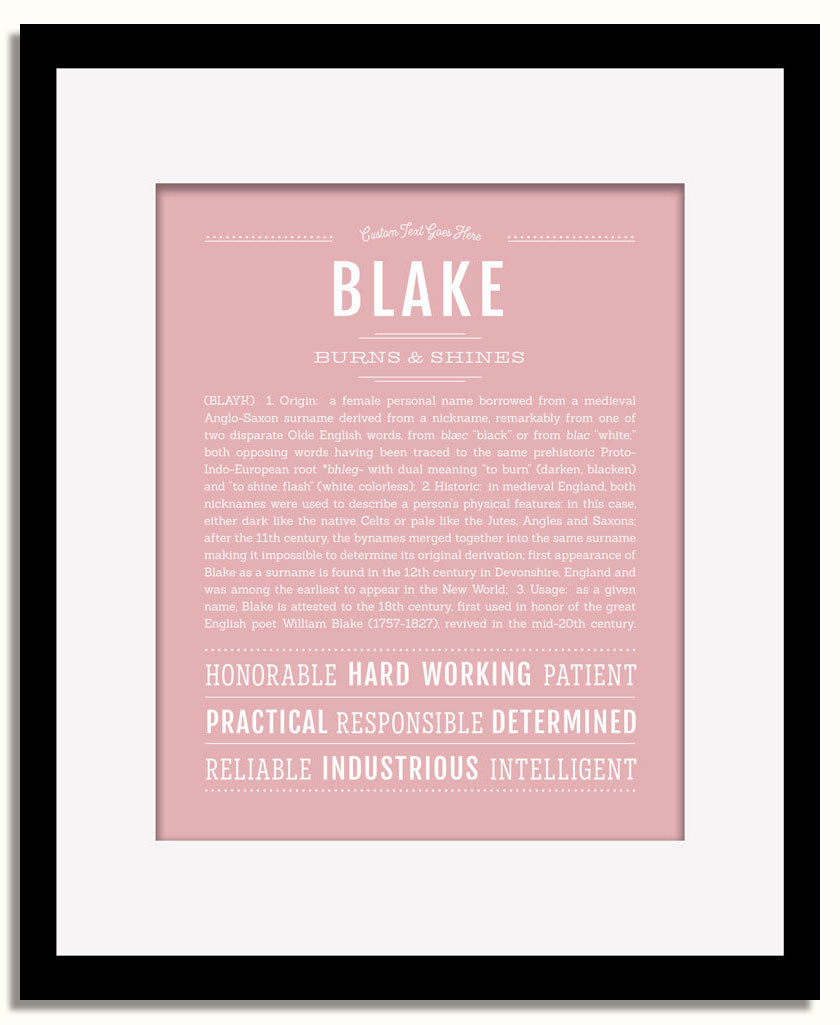 Frame Options | Dusty Rose | Black Frame, Matted