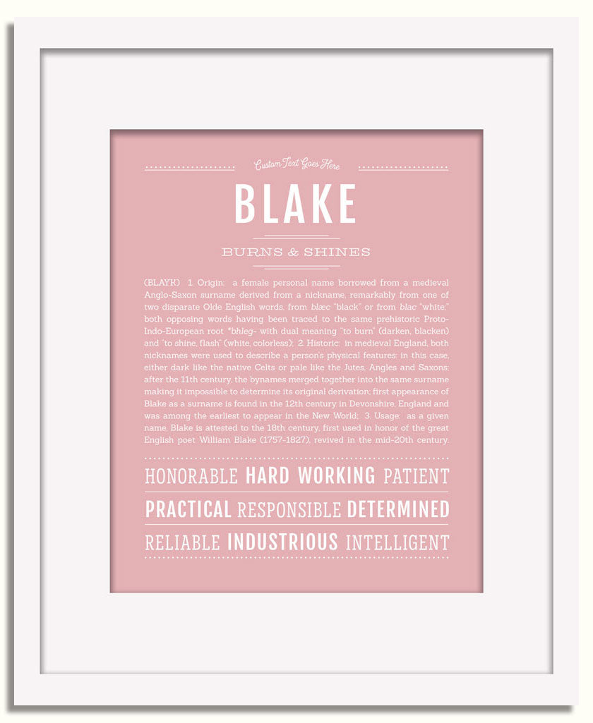 Frame Options | Dusty Rose | White Frame, Matted