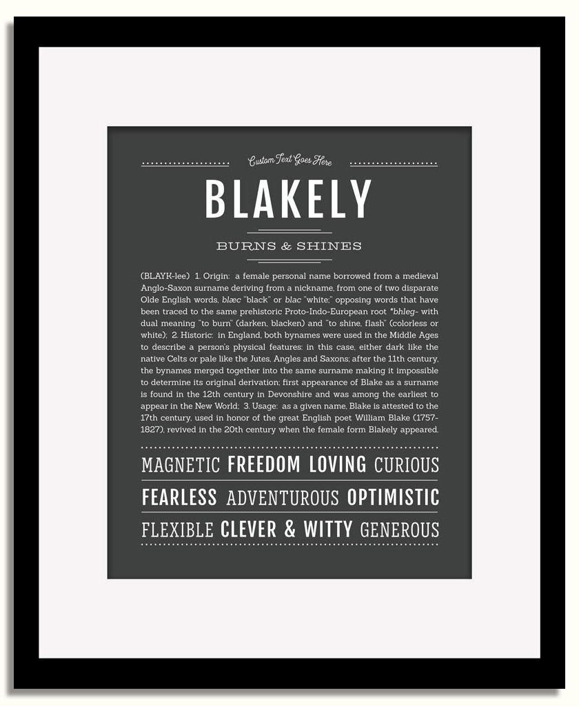 Frame Options | Charcoal Gray | Black Frame, Matted