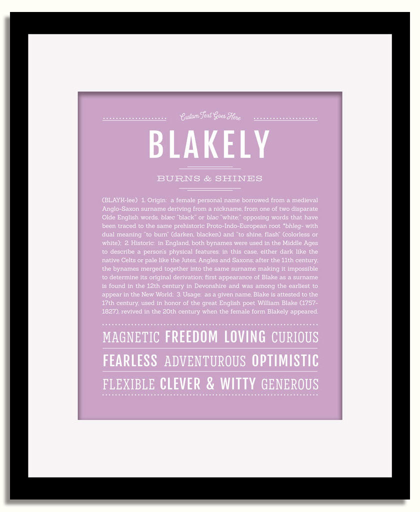 Frame Options | Lilac | Black Frame, Matted