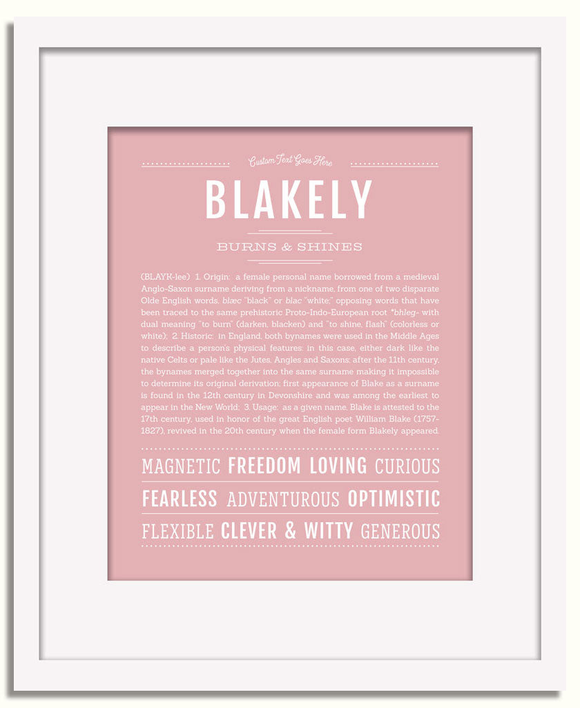 Frame Options | Dusty Rose | White Frame, Matted