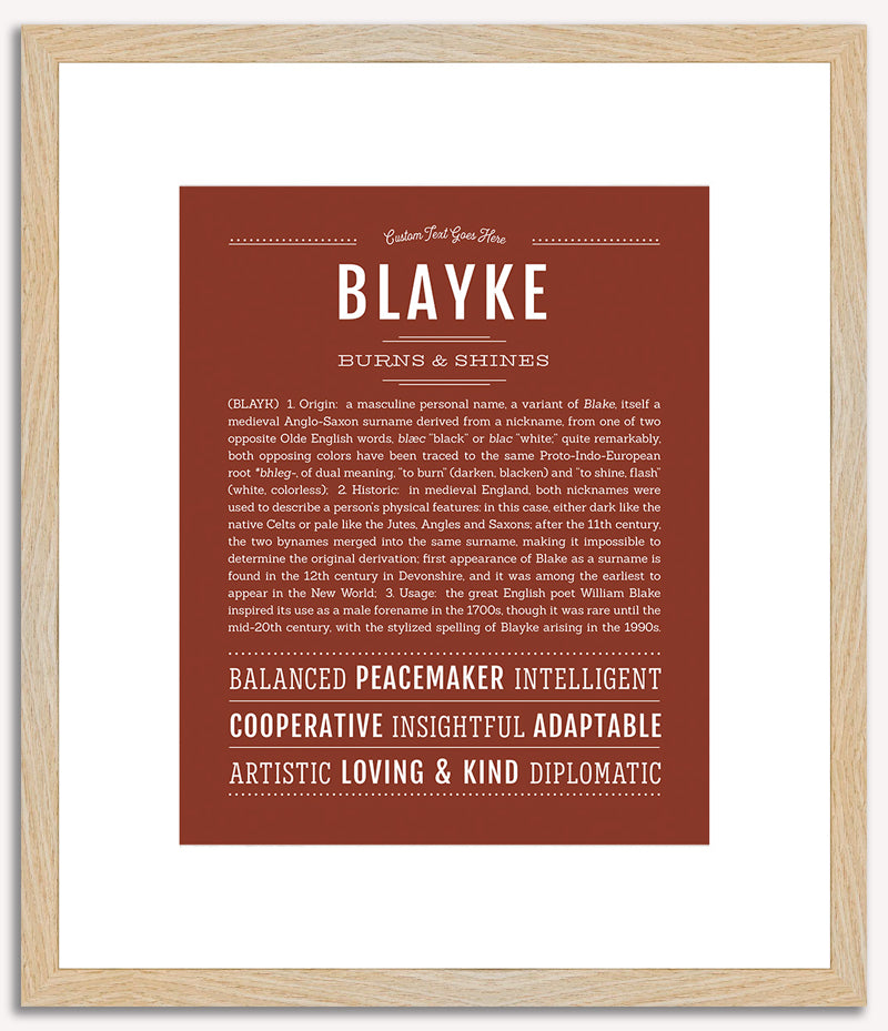 Blayke (male) | Name Art Print